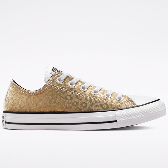 Sepatu Sneakers Wanita Converse Ct As Ox Leopard Glitters Gold 572041C (Best Quality)