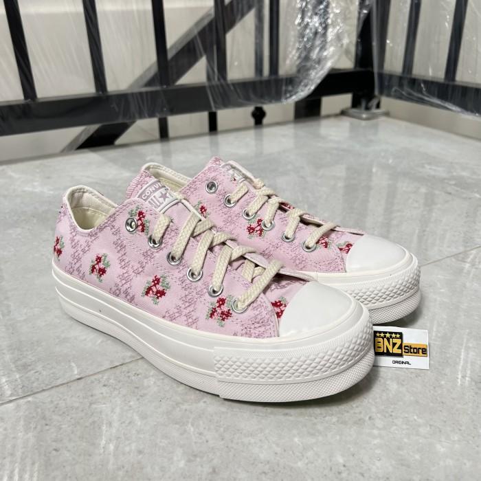 Sepatu Sneakers Wanita Converse Ctas Lift Platform Ox Summit Pink/Vintage White/Egret (Best Quality)