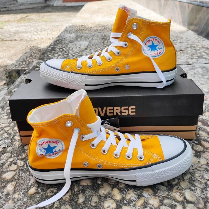 Sepatu Converse All Star Original High Basic Yellow Kuning Tinggi Ori (Best Quality)