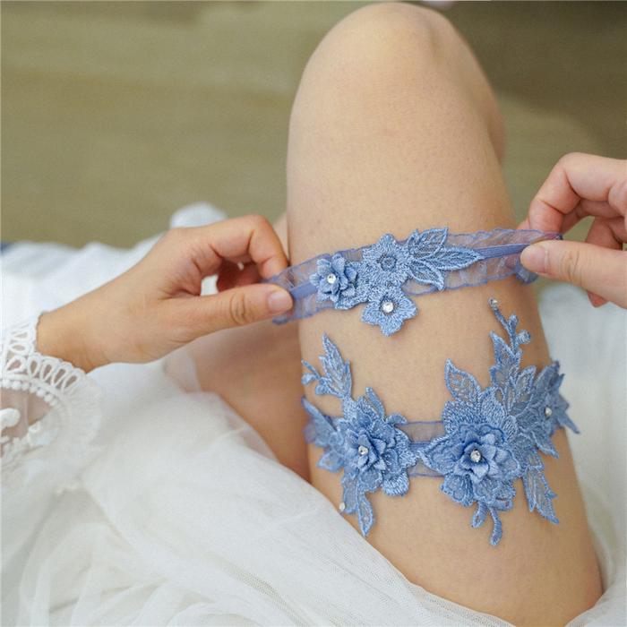 Sexy Fashion Lingerie Wedding Garter Belt Bride Cosplay Party Accessories Bowknot Flower Lace Elasti