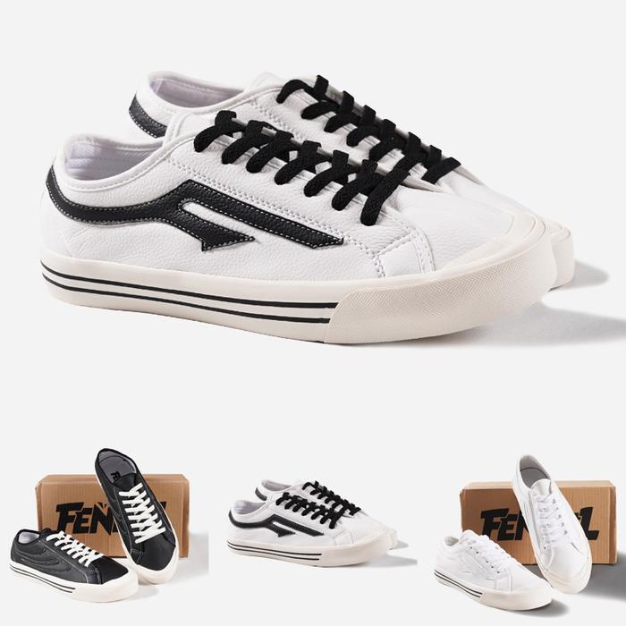 [N01015] Sepatu Distro Motif Fennel Kulit Sintetis Putih