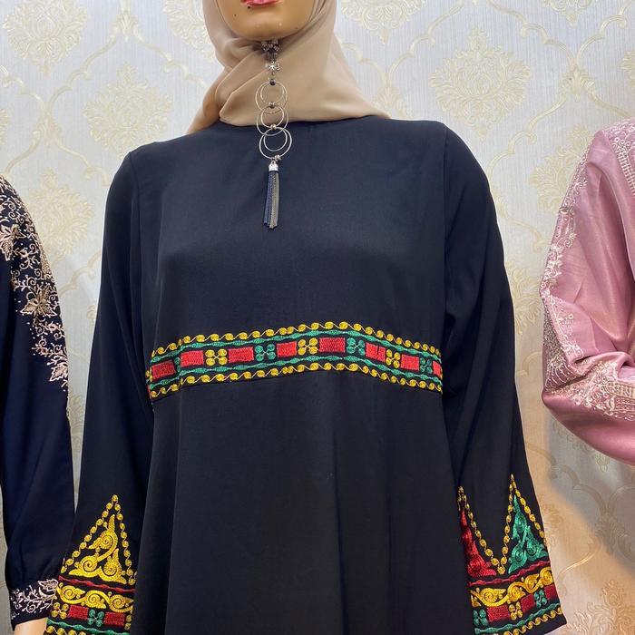 Abaya Motif KERAWANG GAYO ACEH//Abaya Lebaran Mewah 07 Hitam