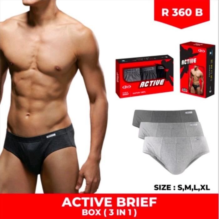 3Pcs Celana Dalam Pria Dewasa Rider Active R360B