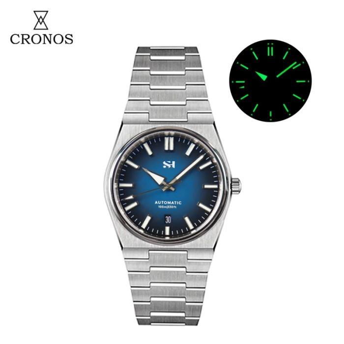 Jam Tangan Pria Cronos SH Stainless Steel Diver Men Watch Automatic PT5000 Bracelet 40mm 10 ATM