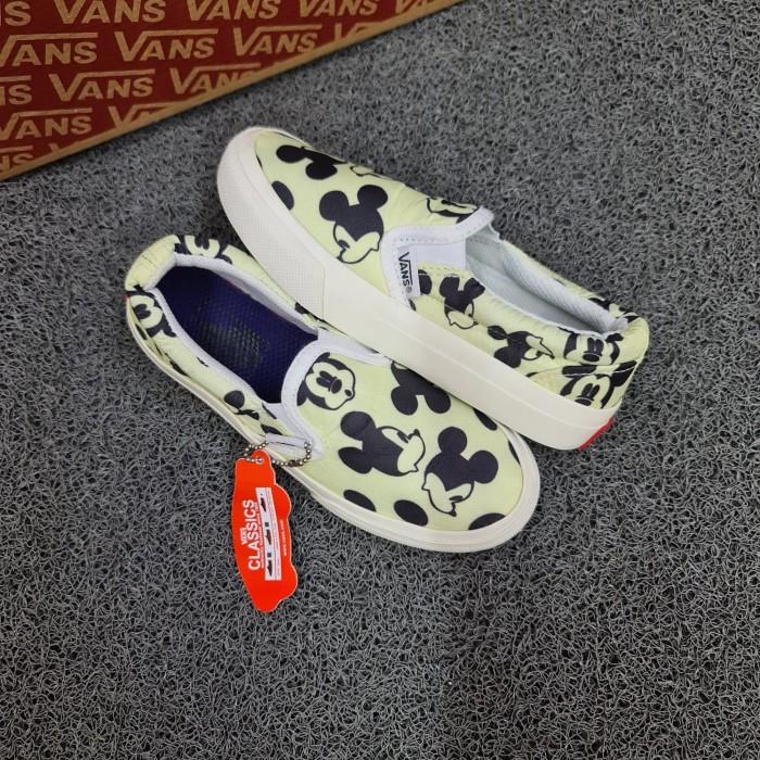 Sepatu Anak Vans Slip On Karakter Mickey Mouse Cream Kids (Best Quality)