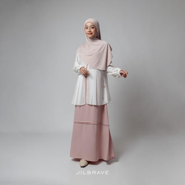 JILBRAVE Sadira Dress Gamis Lebaran Feminine Elegant Motif Bunga