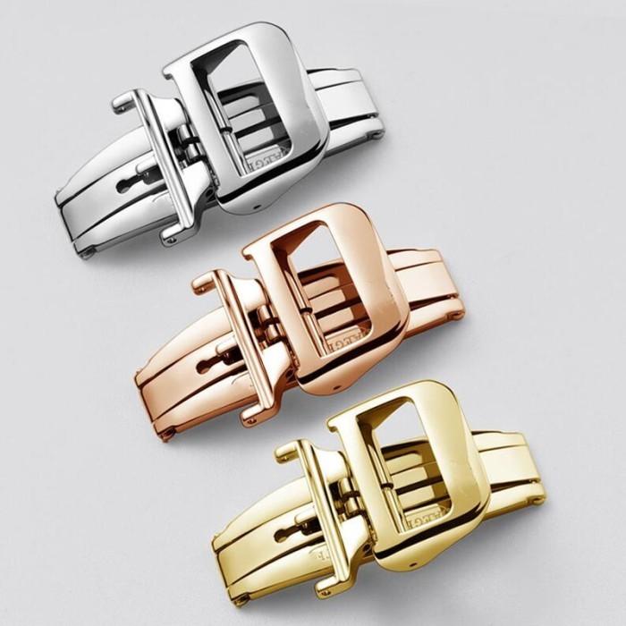 Aksesoris Jam Tangan Classic Silver Gold 316L Stainless Steel Watch Buckle 14 16 18mm Folding Clasp 