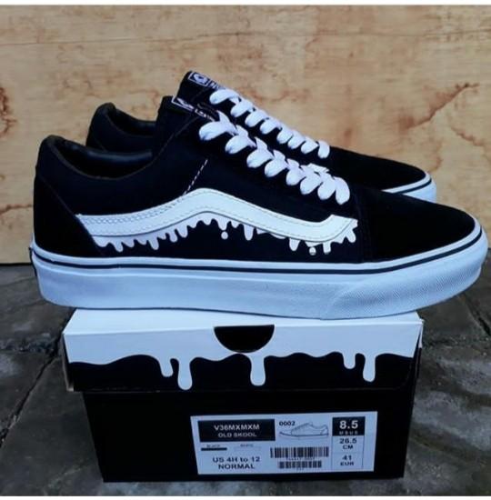 Promo Sepatu Vans Oldskool Motif Lumer Sekolah Santai Premium Terbaru (Best Quality)