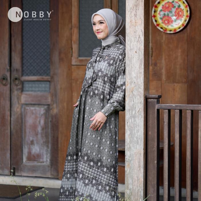 Nobby - Rinjani Dress Gamis Bahan Satin Silky Wudhu Friendly Busui Friendly Gamis Muslim Koleksi Edi
