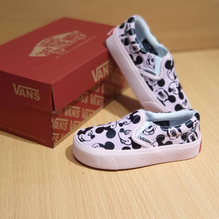 Sepatu Anak Perempuan Slip On Vans Mickey Mouse Pink (Best Quality)