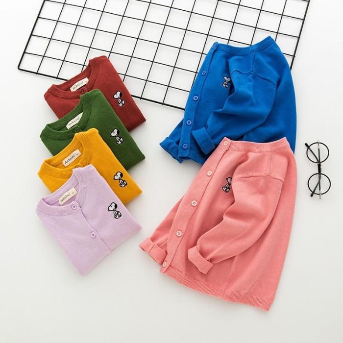 Cardigan Anak Unisex Snoopy (Peach)