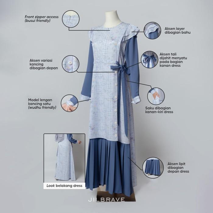JILBRAVE Noora Dress Gamis Best Seller Lebaran Simple Elegant Look Feminine Casual Raya Collection