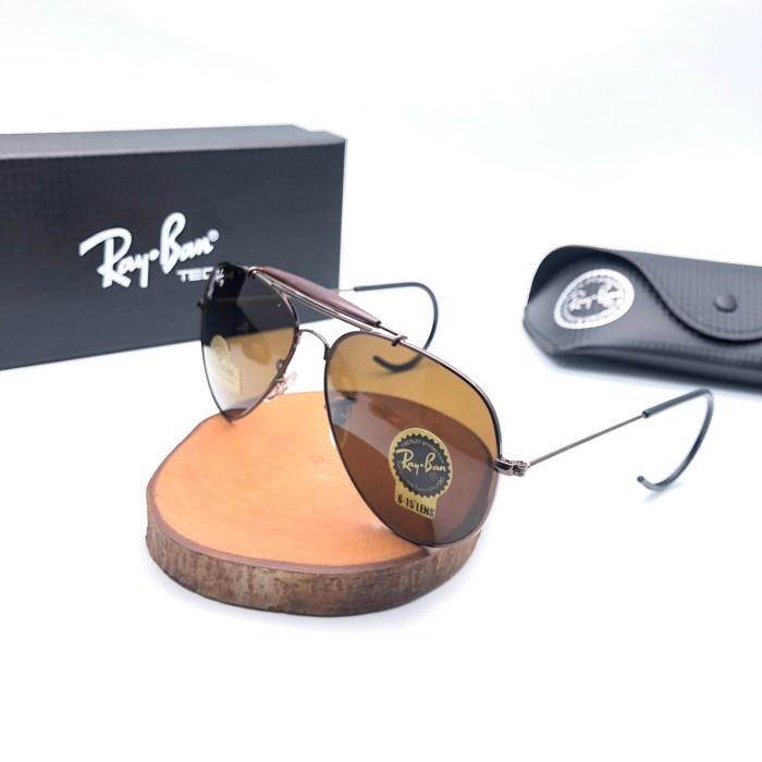 New' New Kacamata Hitam Pria Wanita Ray Ben Aviantor Uv Protection + Box