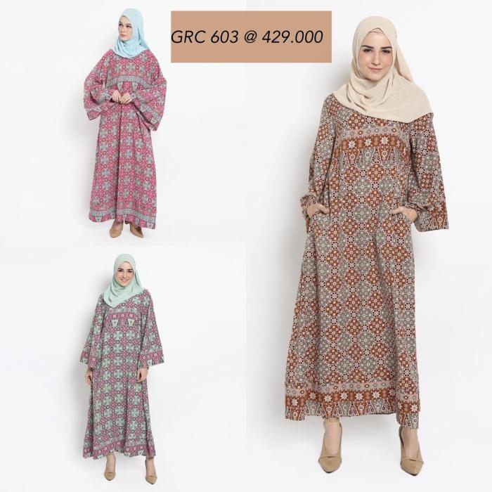 [SALE] Kamilaa by Itang Yunasz - Gamis GRC 603 (Hijau, Coklat, Pink)