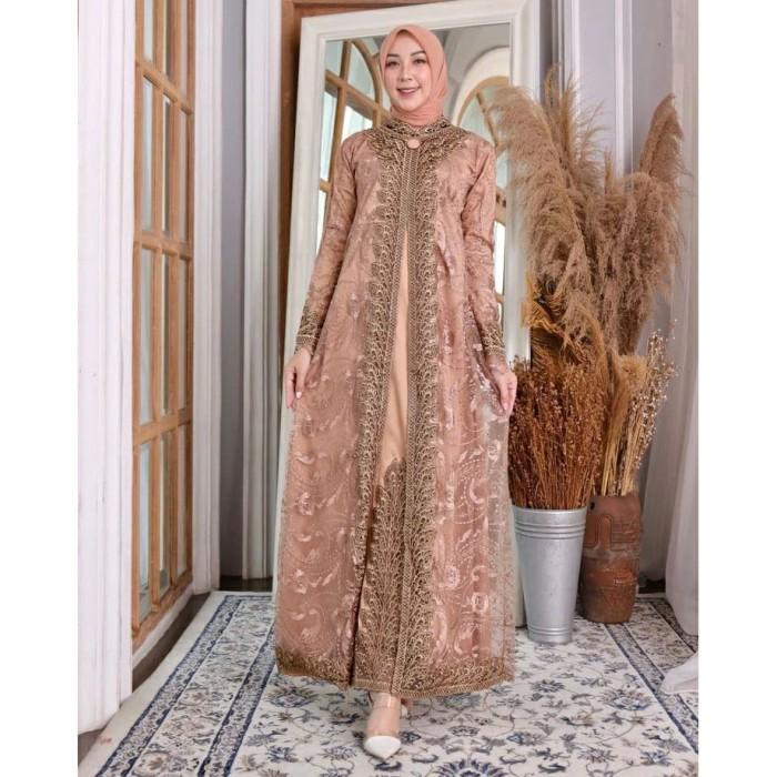 Gamis Maxi Cempaka Aulia/Gamis Kondangan Lebaran / Gamis Brokat