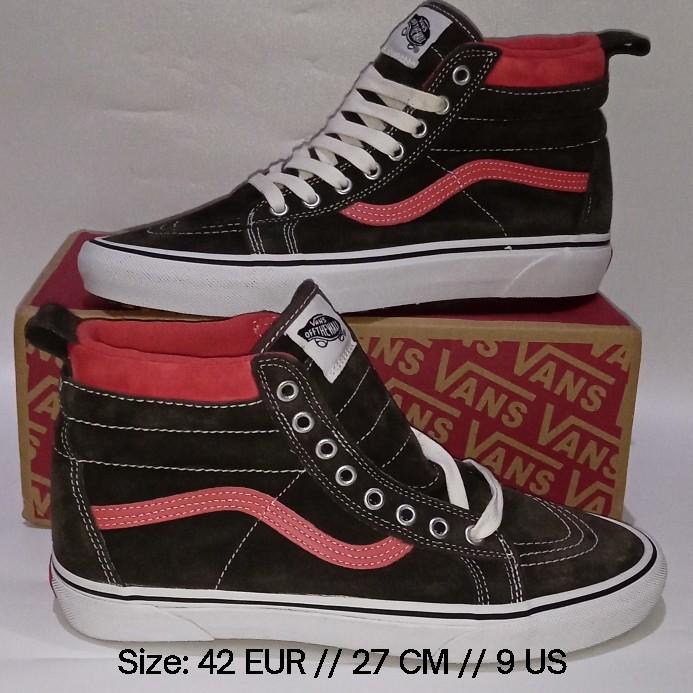 Sepatu Hiking Vans Mte Sk8-Hi Nubuck Heiq Dupont Eco Dry Water Repellent Pig Skin Tahan Air Red Mera