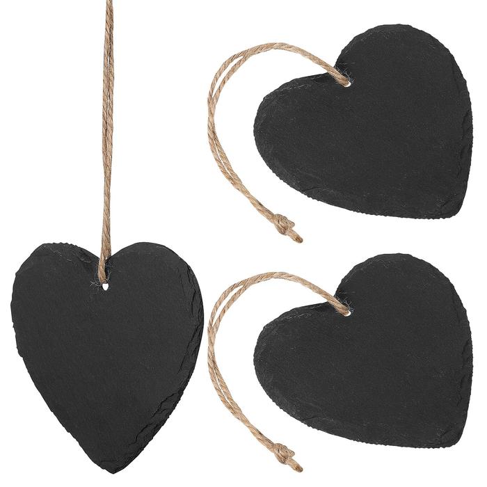 3Pcs Labels Chalkboard Tags Heart Design Hanging Signs Decorative Garden Plant Makers Menu Labels Ca