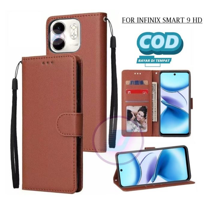 CASE INFINIX SMART 9 HD FLIP COVER PREMIUM-FLIP WALLET CASE KULIT/CASING DOMPET [PRODUK TERBAIK] [TE