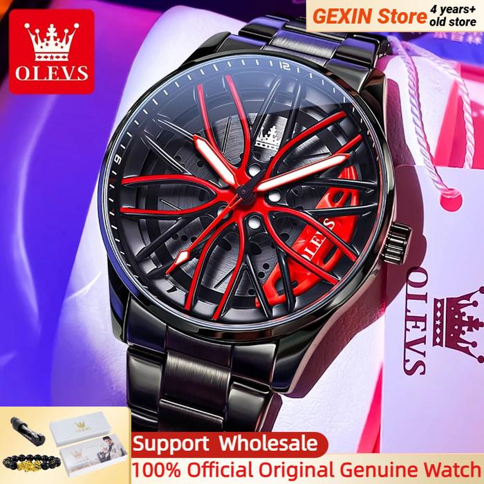 OLEVS 9937 Luxury Original Men Quartz Watch High Quality Rotating Wheel Dial Business Sport Men Wate