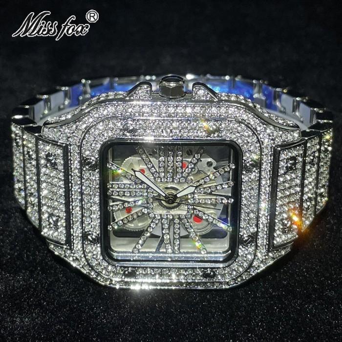 Jam Tangan Pria New Iced Out Jam Tangan Pria Brand Mewah Waterproof Fashion Quartz