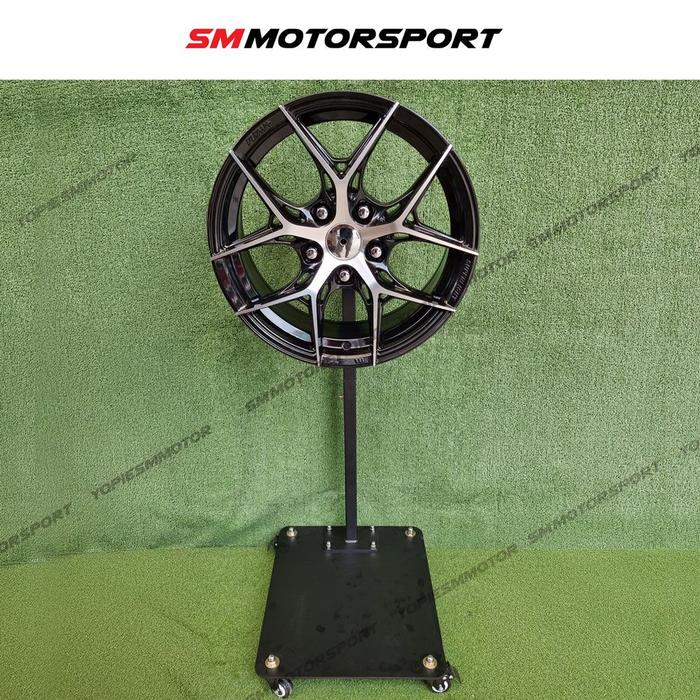 Standing Display Velg Putar Wheels Spinner Roller Stand Pajangan Velg Besi