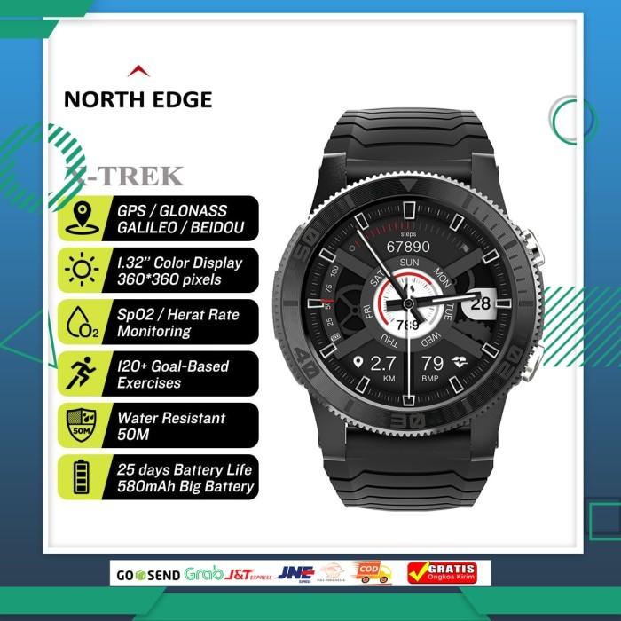 Jam Tangan Pria NORTH EDGE X-TREK Sports Jam Pria Wanita Smart Watch GPS Heart Rate