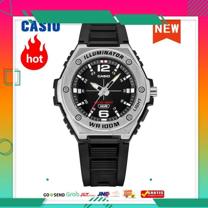 Jam Tangan Pria Casio Jam Pria ANALOG ILLUMINATOR 100m Anti Air Quartz Hitam Biru