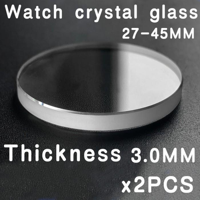 Aksesoris Jam Tangan 2PCS Mineral Watch Glass 3.0mm Thickness Round Crystal 27mm-45mm Diameter Len M