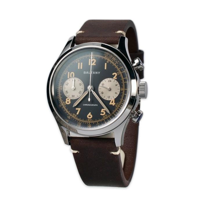 Jam Tangan Pria Jam Baltany 39mm Panda Dial 24 Hours Chronograph Quartz 5ATM Water