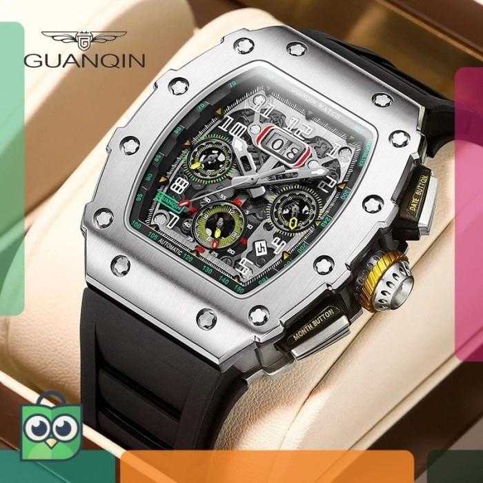 Jam Tangan Pria GUANQIN 44M Mechanical Automatic Winding Watch 361L Stainless Steel Me