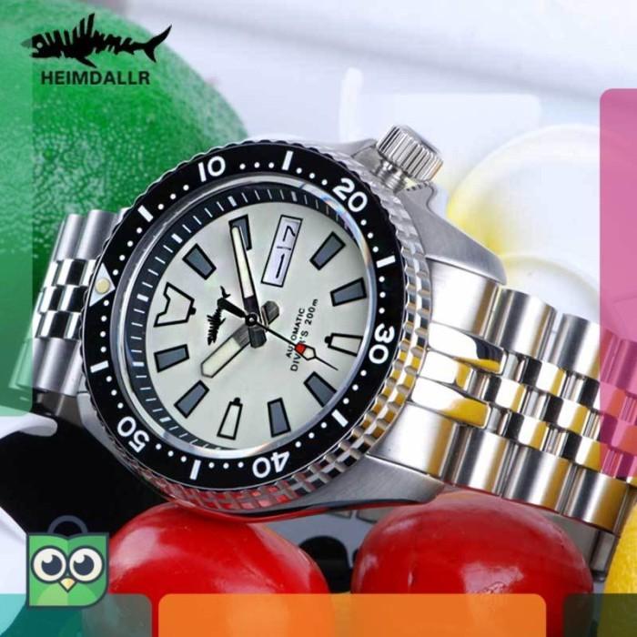 Jam Tangan Pria HEIMDALLR Sharkey SKX007 Vintage Diver Watch Mechanical Jam Pria Putih