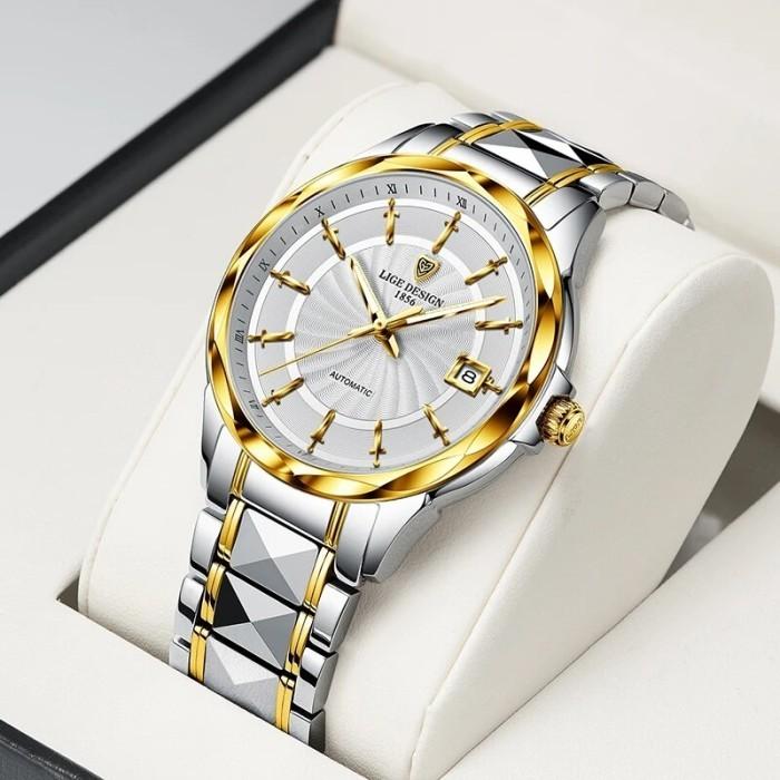 Jam Tangan Pria Jam Tangan Pria LIGE New Sapphire Glass Automatic Mechanical Tungsten