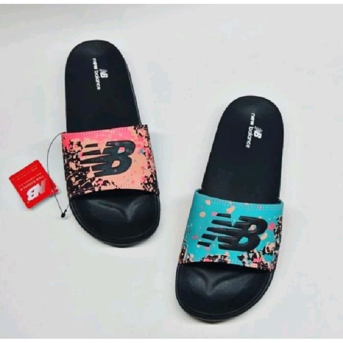 SANDAL SLIP SLOP NB NEW BELENCE SENDAL SLIDE  DISTRO CUOPLE KEKINIAN PRIA WANITA FREE BOX