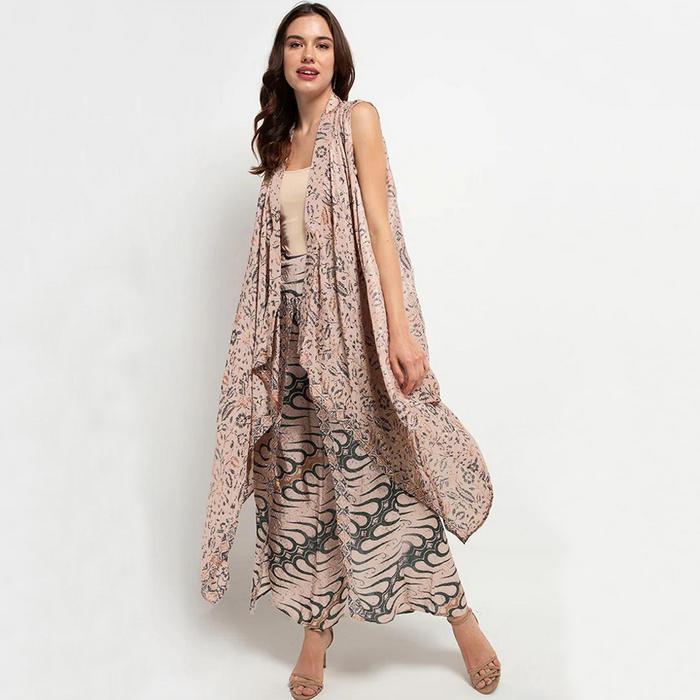 Batik Set Matari / Kaftan Set / Batik Viscose / Setelan Batik Viscose Baju Outer Celana Wanita