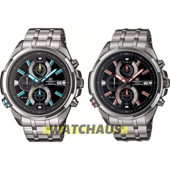 JAM TANGAN PRIA CASIO EDIFICE EFR536D EFR 536D EFR-536D 1A2 1A4 ANALOG SILVER STAINLESS STRAP