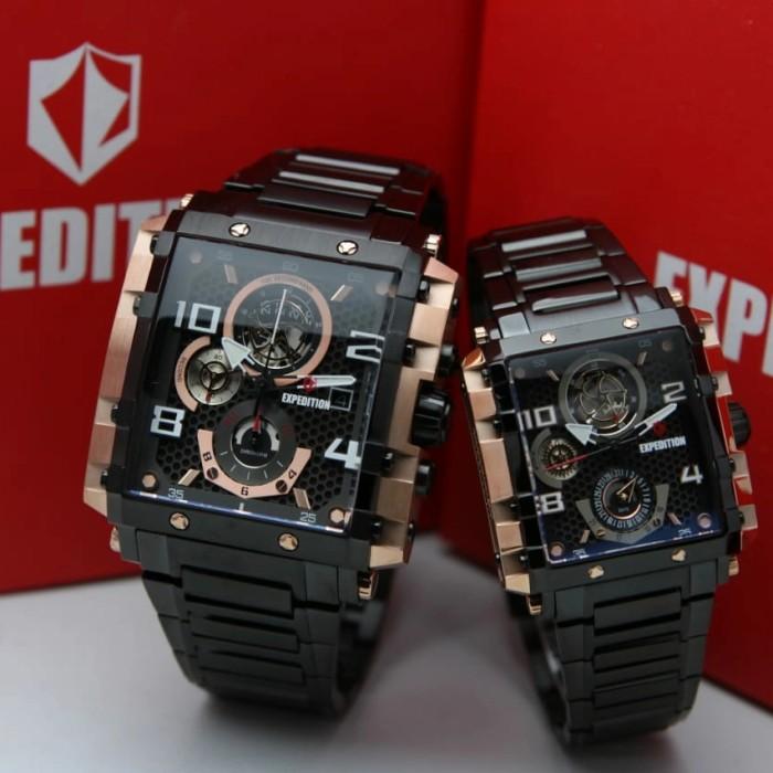 JAM TANGAN COUPLE EXPEDITION E6757 / E 6757 ORIGINAL ROSEGOLD BLACK