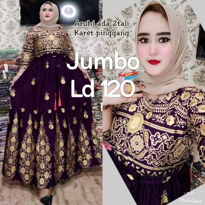 Gamis india aruhi viral Tersedia JUMBO dan Standard Katun Motif