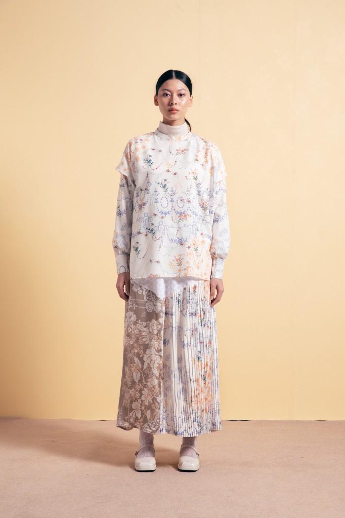 IKYK x RIA MIRANDA Freesia Top with Back Pleats - Multicolors