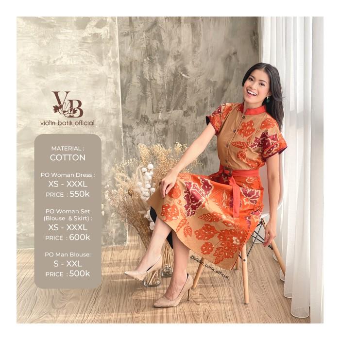Dress Batik Daun Dan Obi - Violin Batik