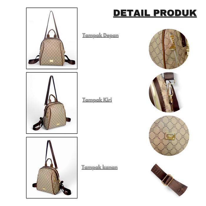 RANSEL ANDIN KC-048# Tas Ransel Wanita - Backpack Cewek Bahan Kulit PU Leather Premium Model Terbaru