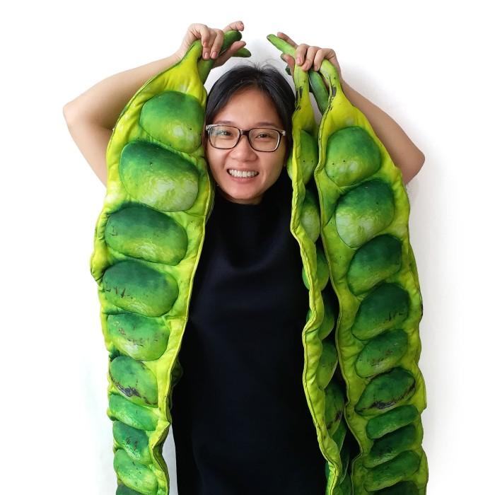 Syal Pete Petai Shrelo Unik untuk Penggemar Stink Bean Jumbo Bahan Scuba Kado Ulang Tahun