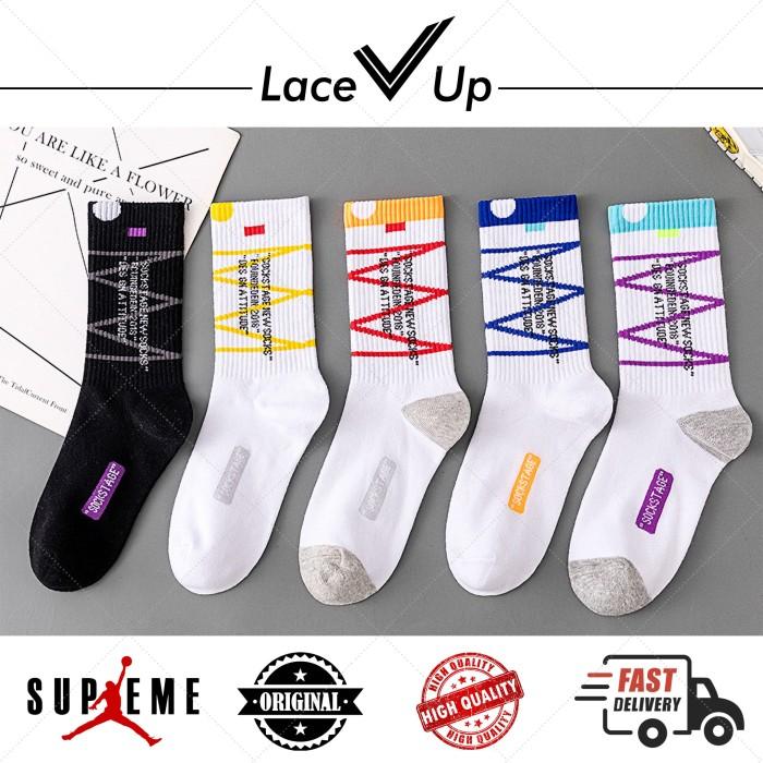 Kaos Kaki Nike Dunks Low Off White Socks | Ow 50S - Lace Up Socks