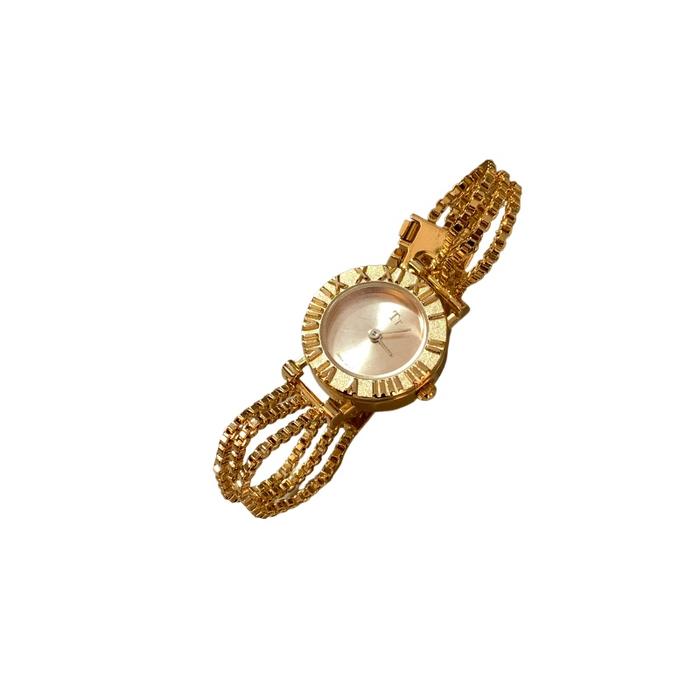 Jam Tangan Wanita Retro gold watch women's medieval light luxury women's fringed exquisite small cha