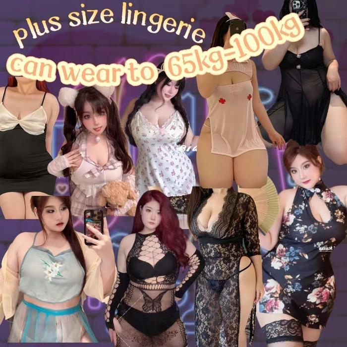 NEW lingerie jumbo plus size Nightdress Can Wear to 100kg lingering wanita bigsize