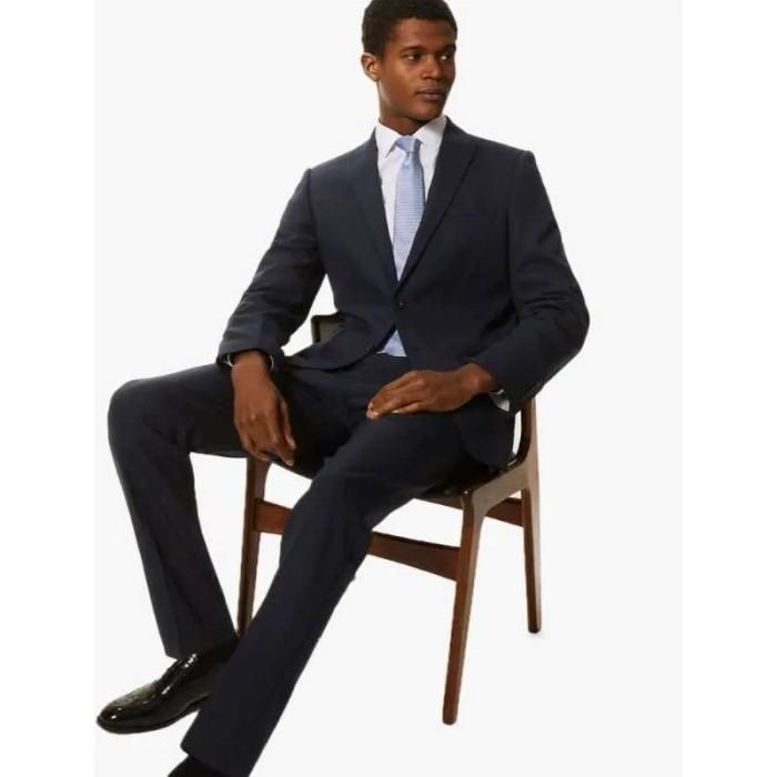 Jas & Blazer MARKS & SPENCER Navy Slim Fit Jacket Navy Size UK 40/SHT 774