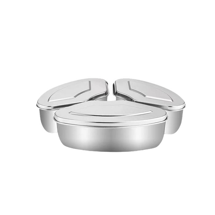 3pcs Mangkok Kotak Kukus Panci Stainless Wadah Kukus Makanan Serbaguna Kukusan Steamer