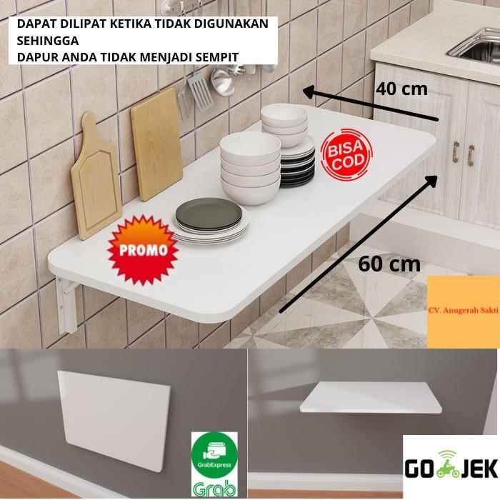 ASAK Meja Lipat Dinding / Meja Makan Model Modern Minimalis / Rak Bumbu Peralatan Masak / Meja Dapur