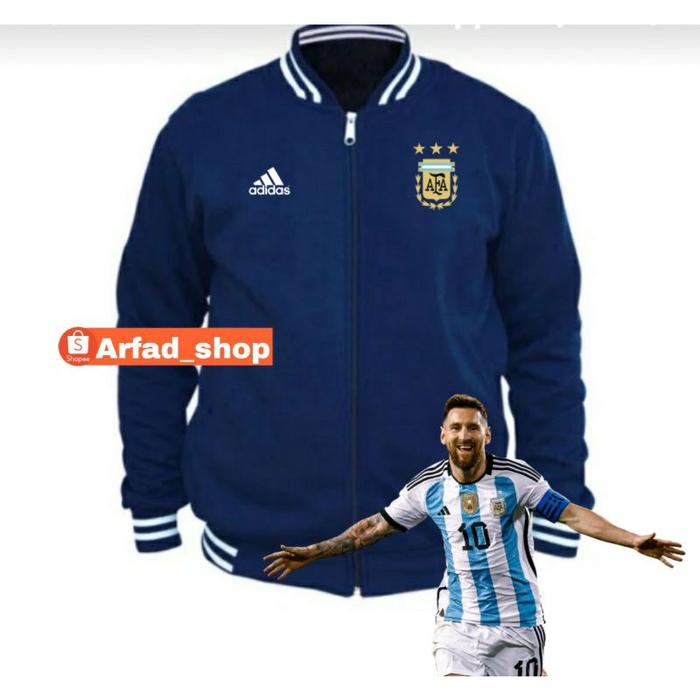 Jaket Hoodie Sweater Varsity Distro Bola Pria Timnas Argentina Piala Dunia Terbaru Logo Bintang 3