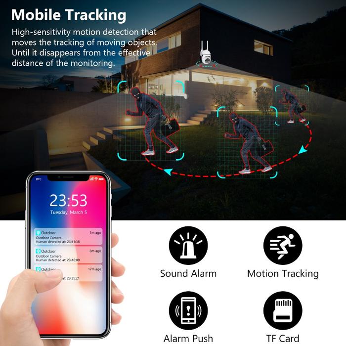 Kamera CCTV V380 Pro CCTV Mini Jarak Jauh CCTV Dalam dan Luar Ruangan 360 Panorama Nirkabel WiFi Ter