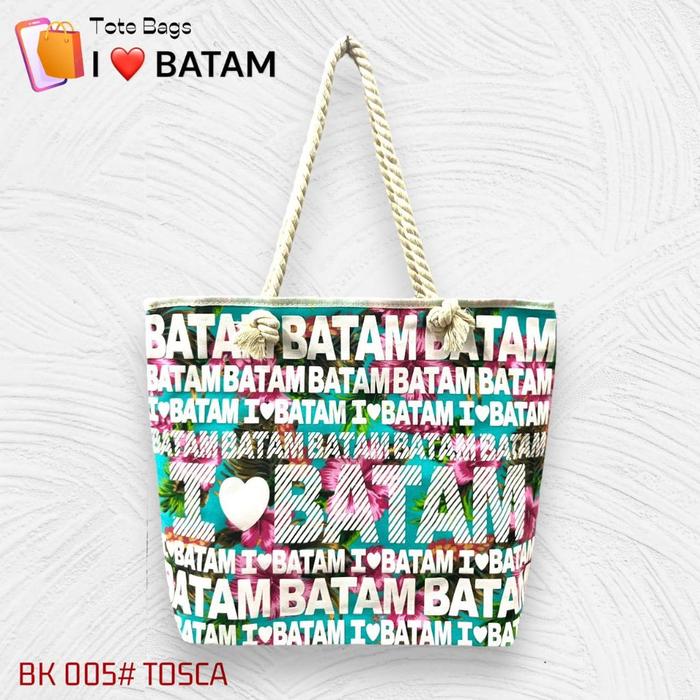 TAS Tote Kanvas Batam  / Tas I Love BATAM / SOUVENIR BATAM / TAS TALI KEPANG / Tas Kanvas